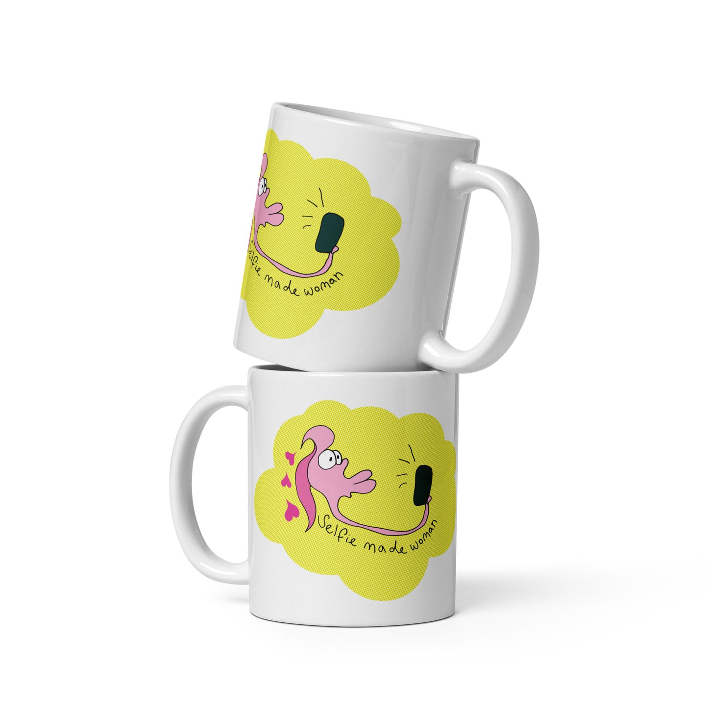 Selfie made Woman - White glossy mug