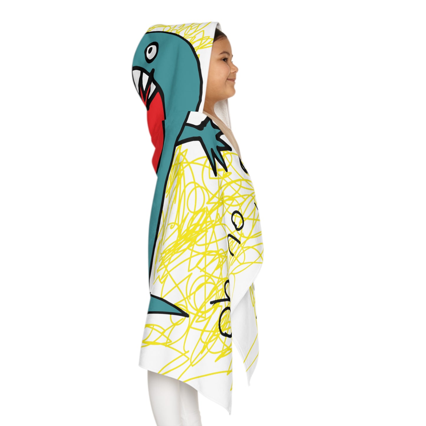 Oh no, a shark - Youth Hooded Towel