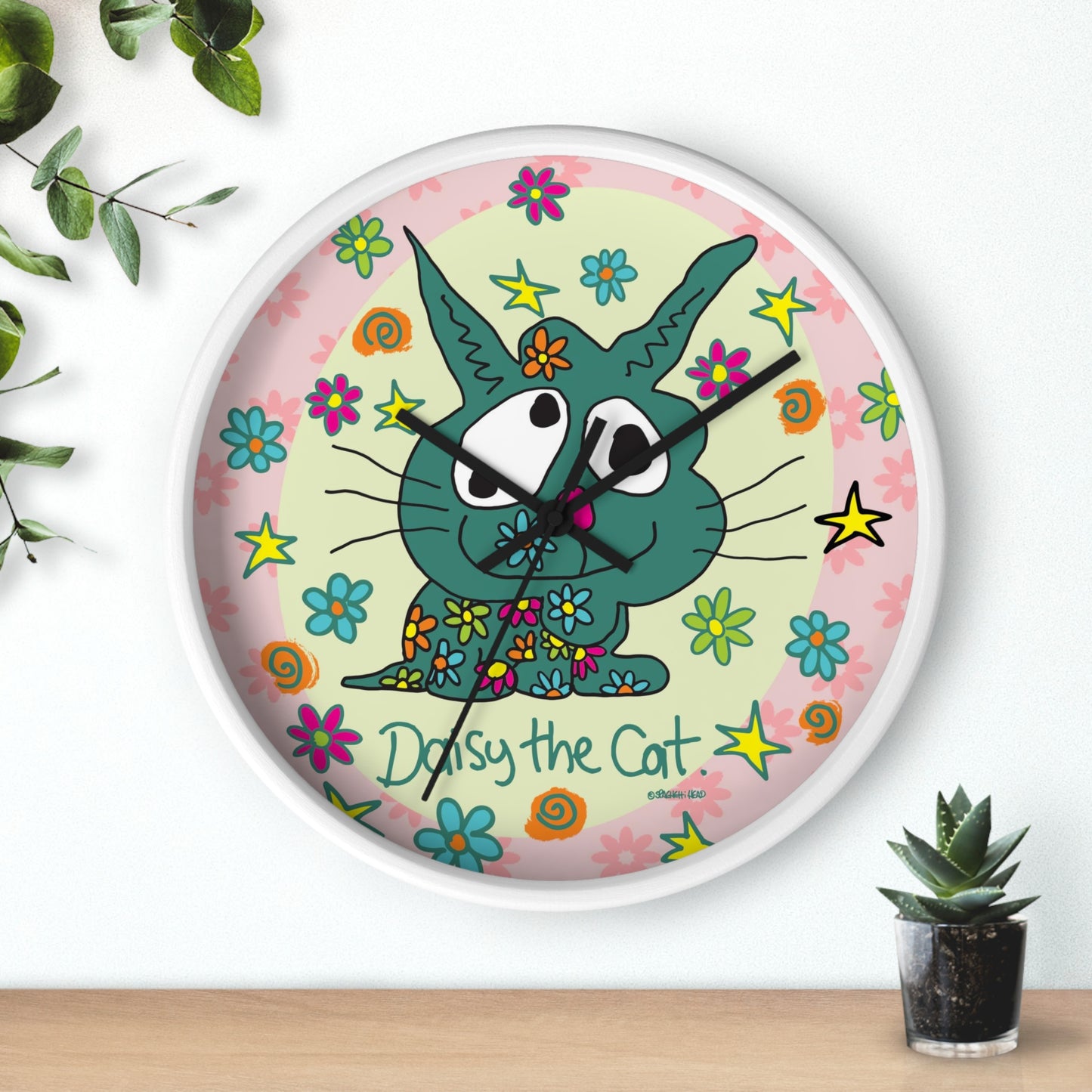 Daisy the Cat - Wall Clock