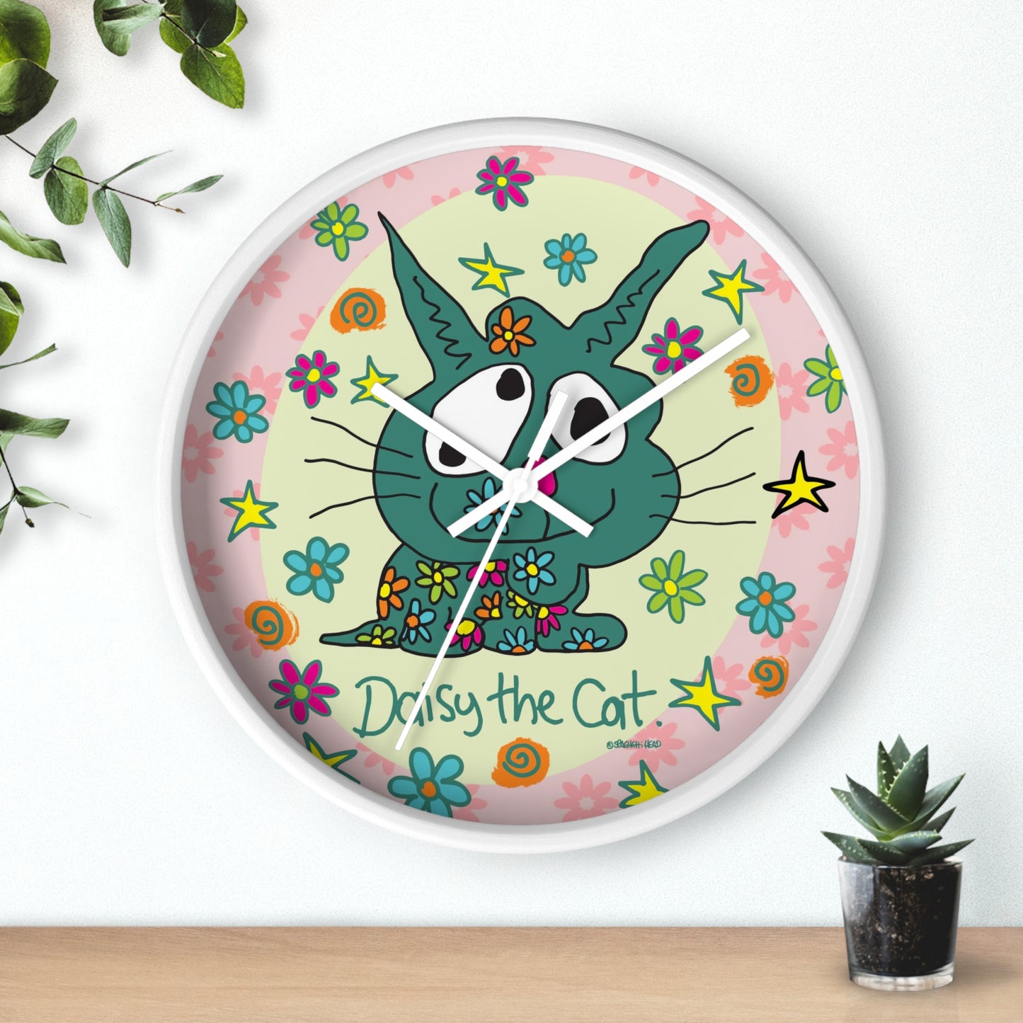 Daisy the Cat - Wall Clock