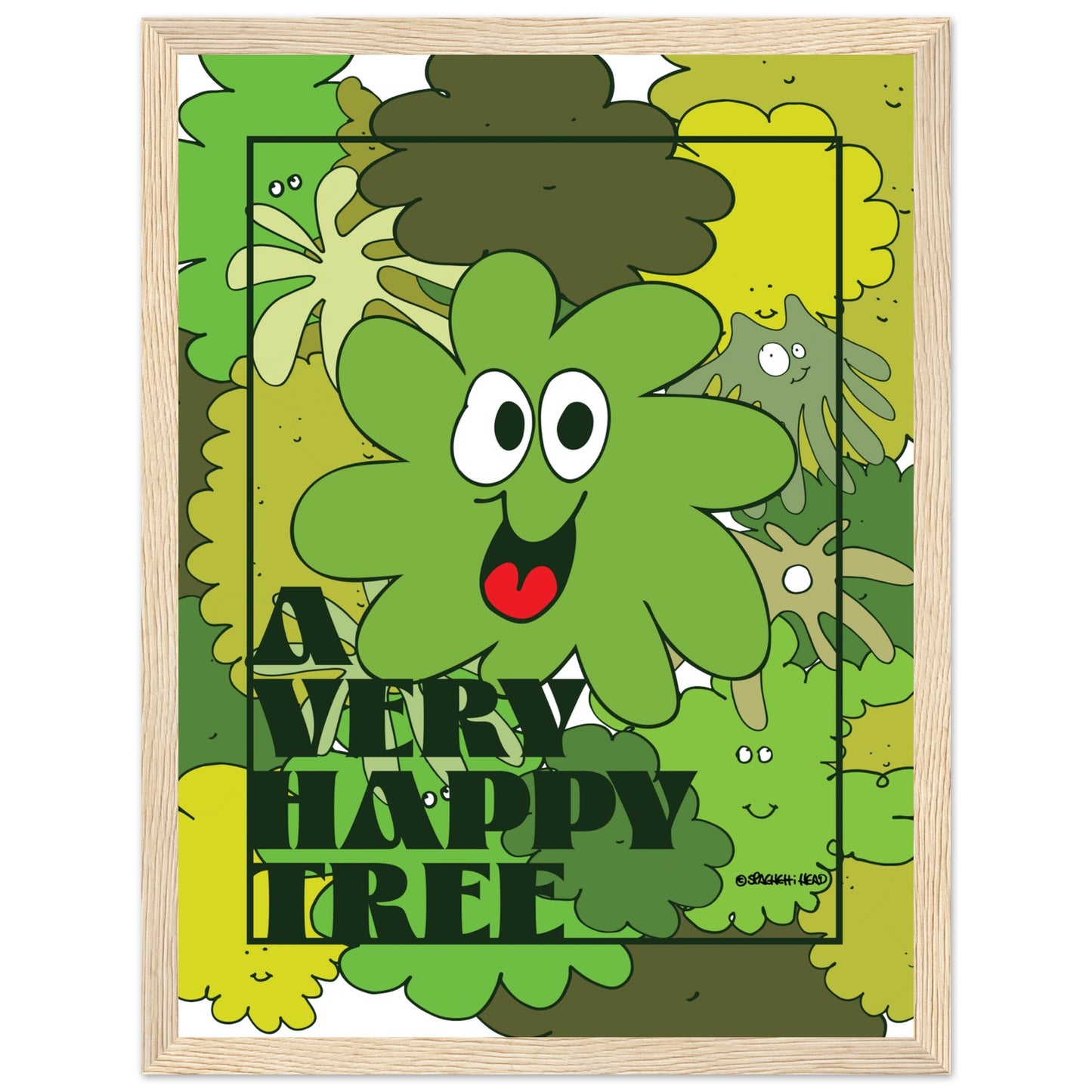 A very happy tree! - Premium Matte Paper Wooden Framed Poster