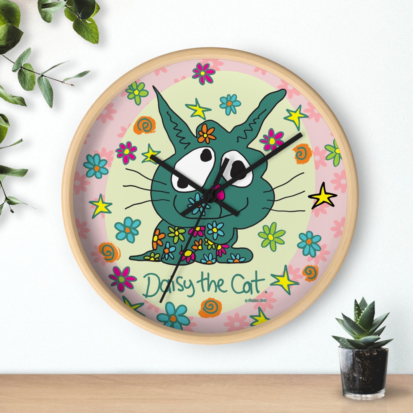 Daisy the Cat - Wall Clock