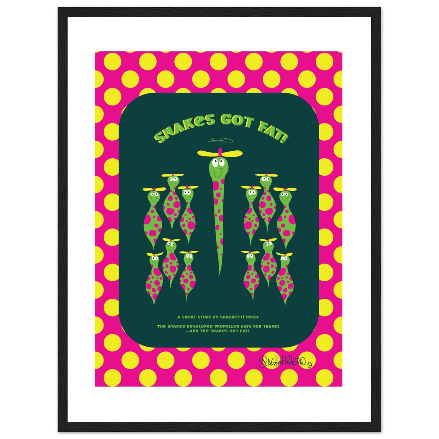 Snakes got Fat! - Premium Matte Paper Wooden Framed Poster