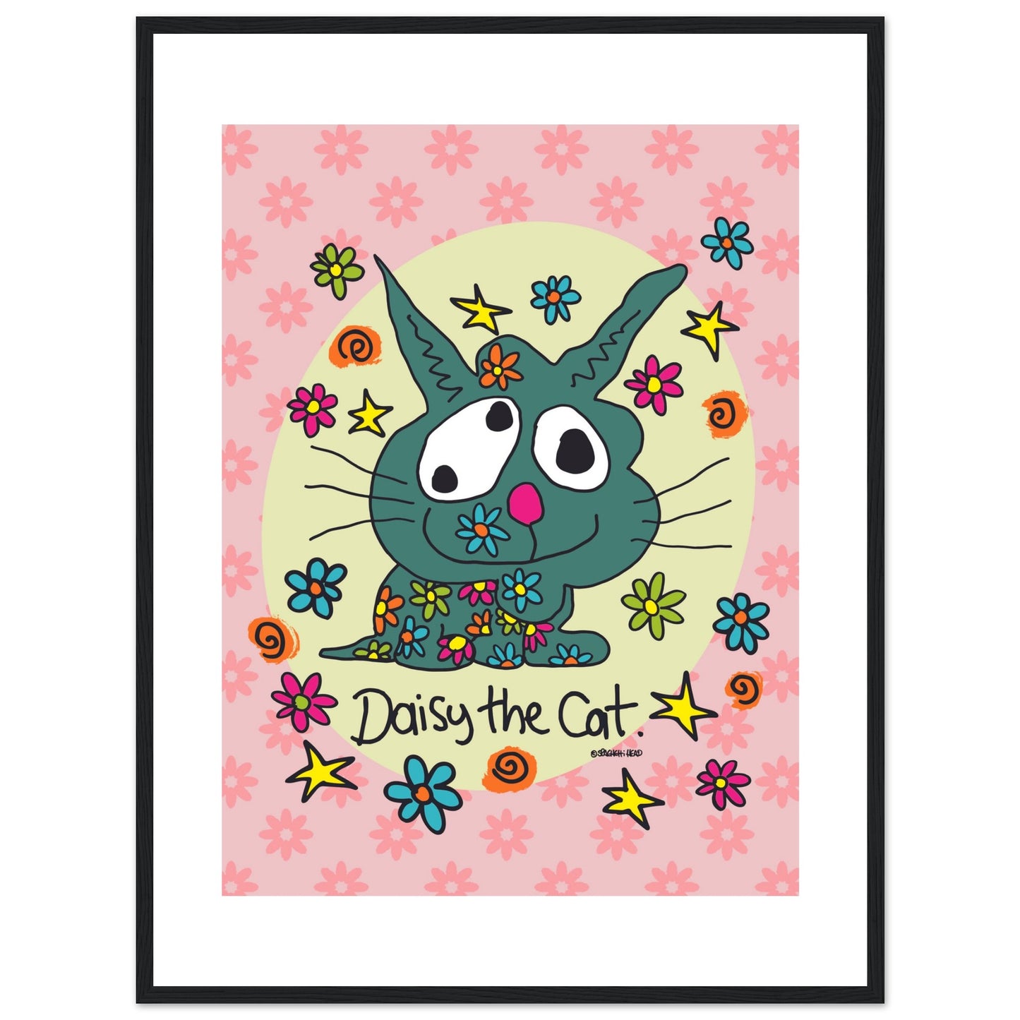 Daisy the Cat - Premium Matte Paper Wooden Framed Poster