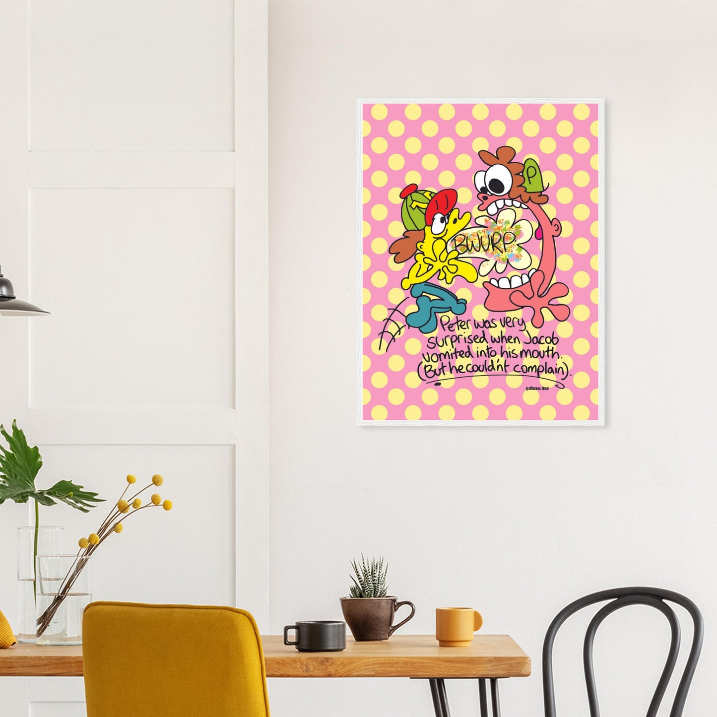 Peter was very surprised when Jacob vomited into his mouth... - Premium Matte Paper Wooden Framed Poster