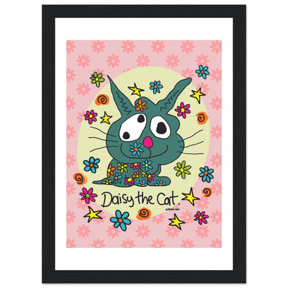 Daisy the Cat - Premium Matte Paper Wooden Framed Poster