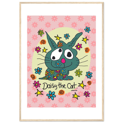 Daisy the Cat - Premium Matte Paper Wooden Framed Poster