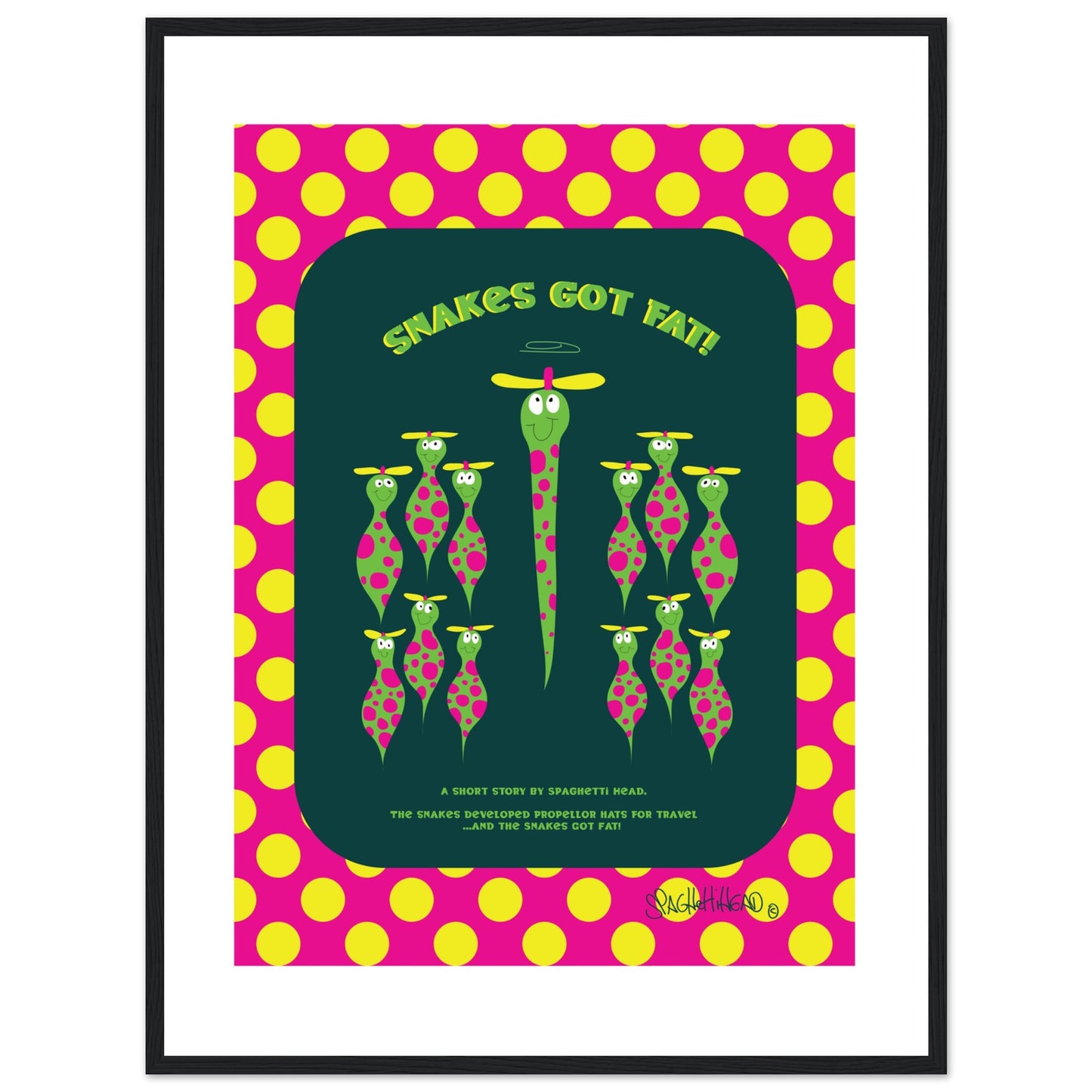 Snakes got Fat! - Premium Matte Paper Wooden Framed Poster