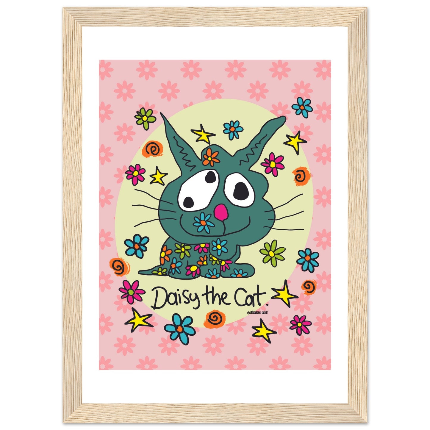 Daisy the Cat - Premium Matte Paper Wooden Framed Poster