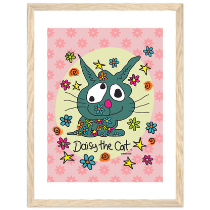 Daisy the Cat - Premium Matte Paper Wooden Framed Poster