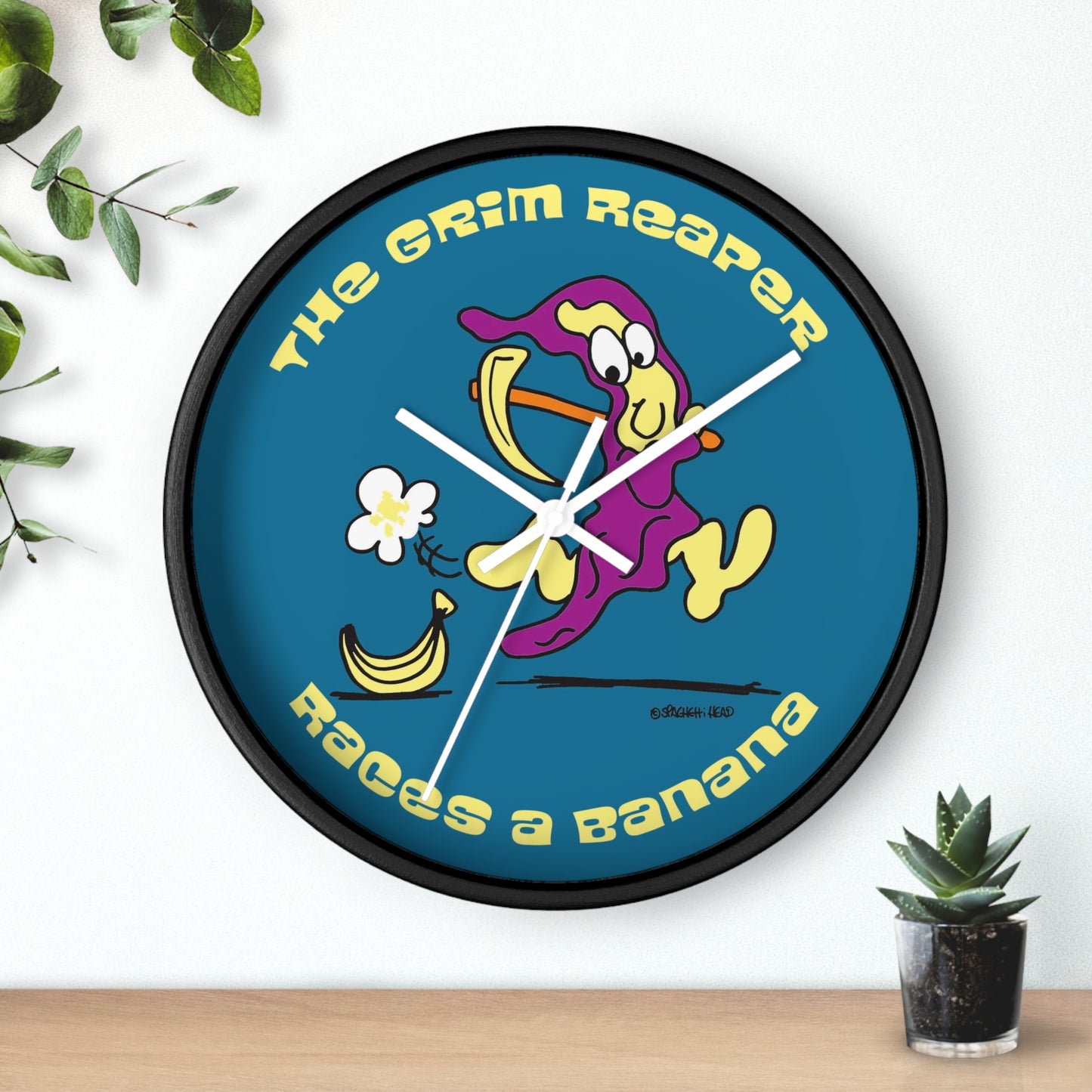 The Grim Reaper races a Banana - Wall Clock