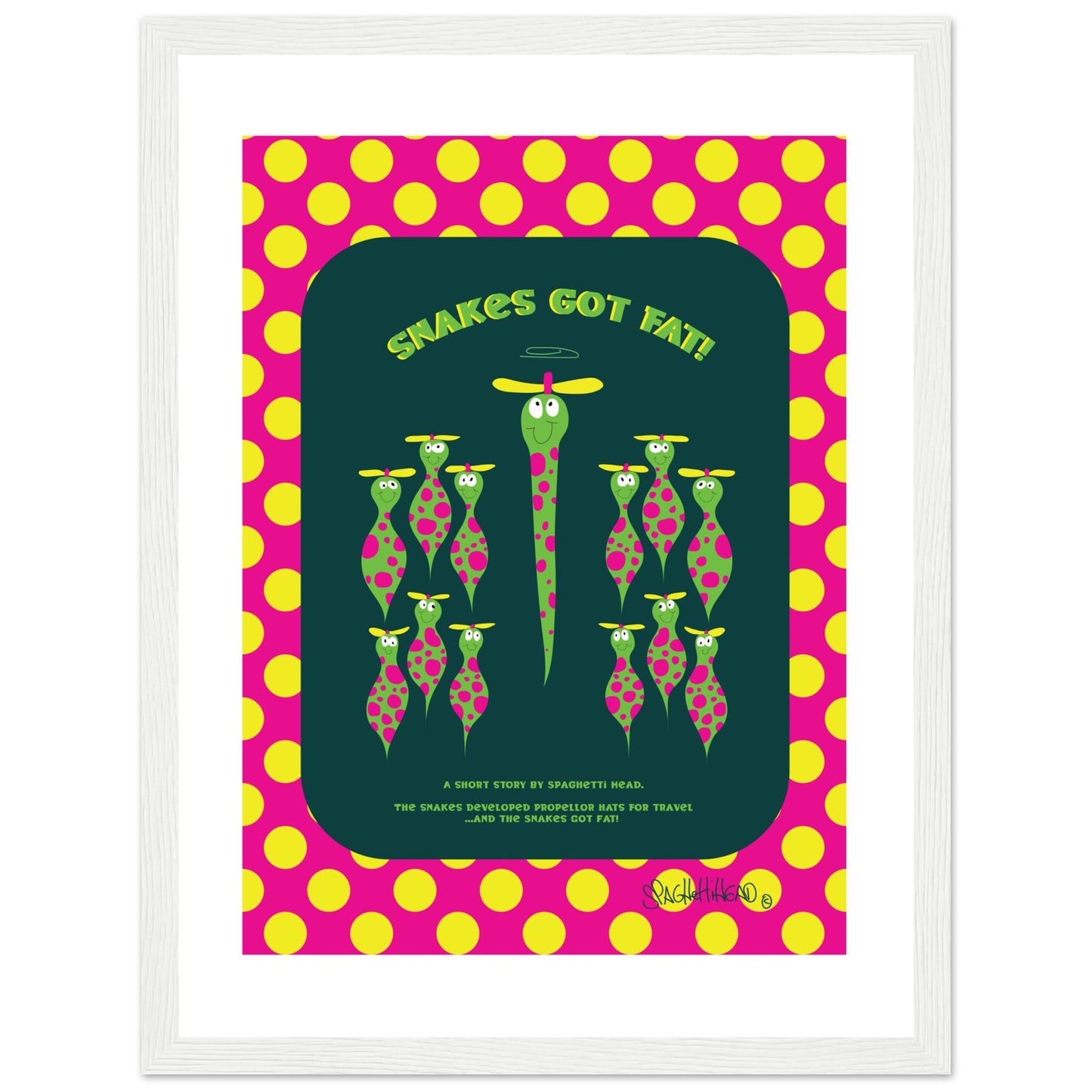 Snakes got Fat! - Premium Matte Paper Wooden Framed Poster