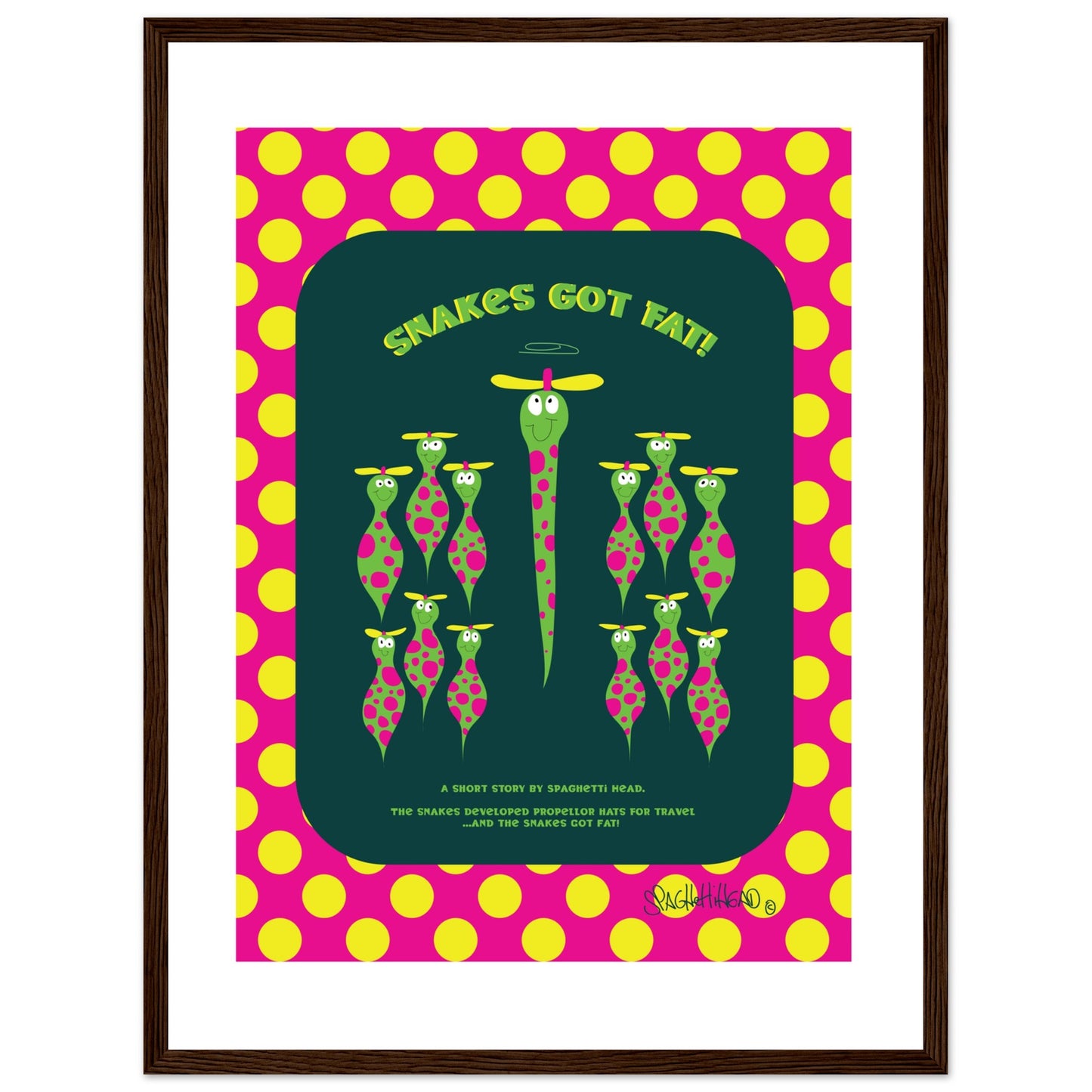 Snakes got Fat! - Premium Matte Paper Wooden Framed Poster