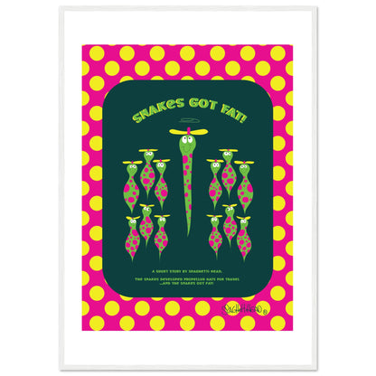 Snakes got Fat! - Premium Matte Paper Wooden Framed Poster