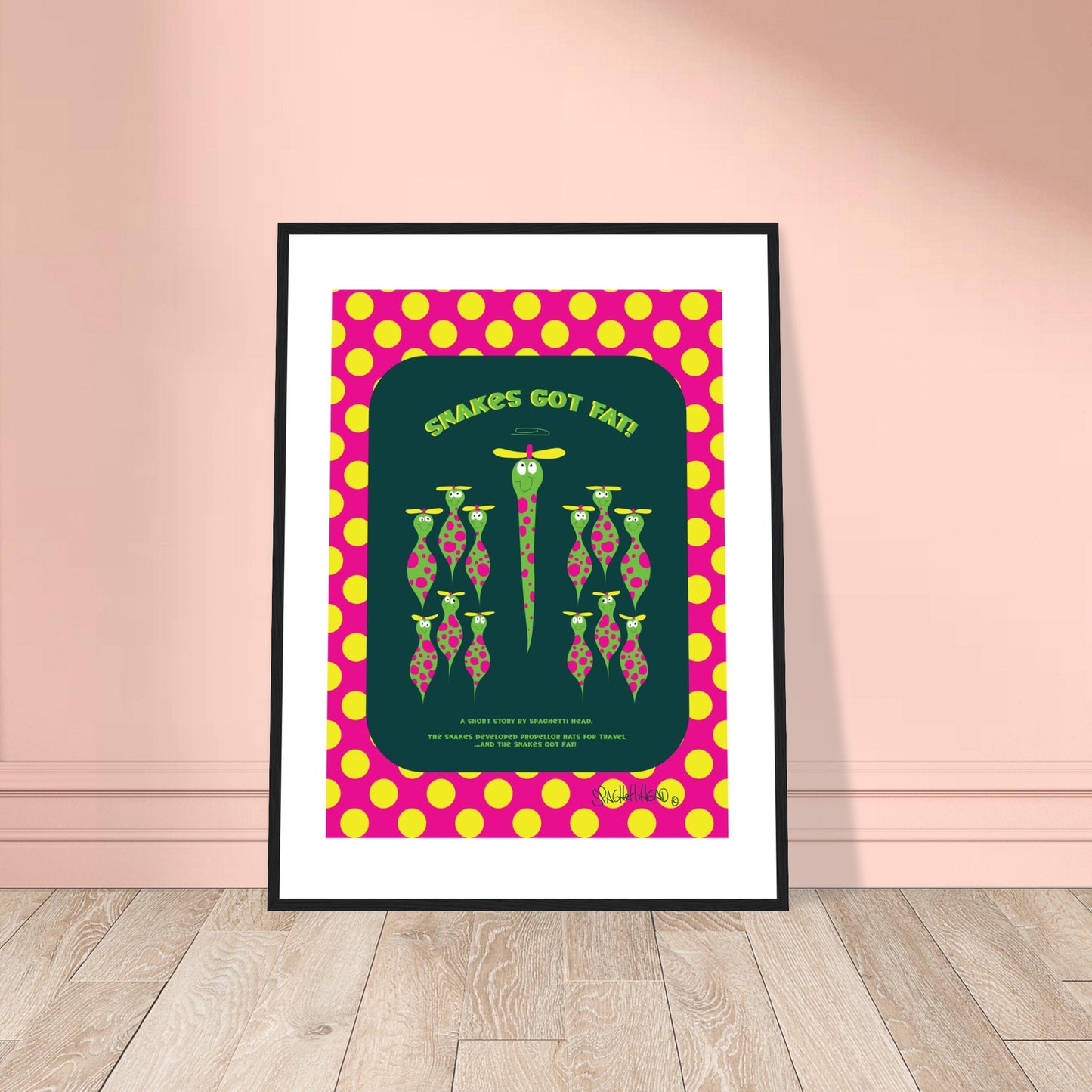 Snakes got Fat! - Premium Matte Paper Wooden Framed Poster