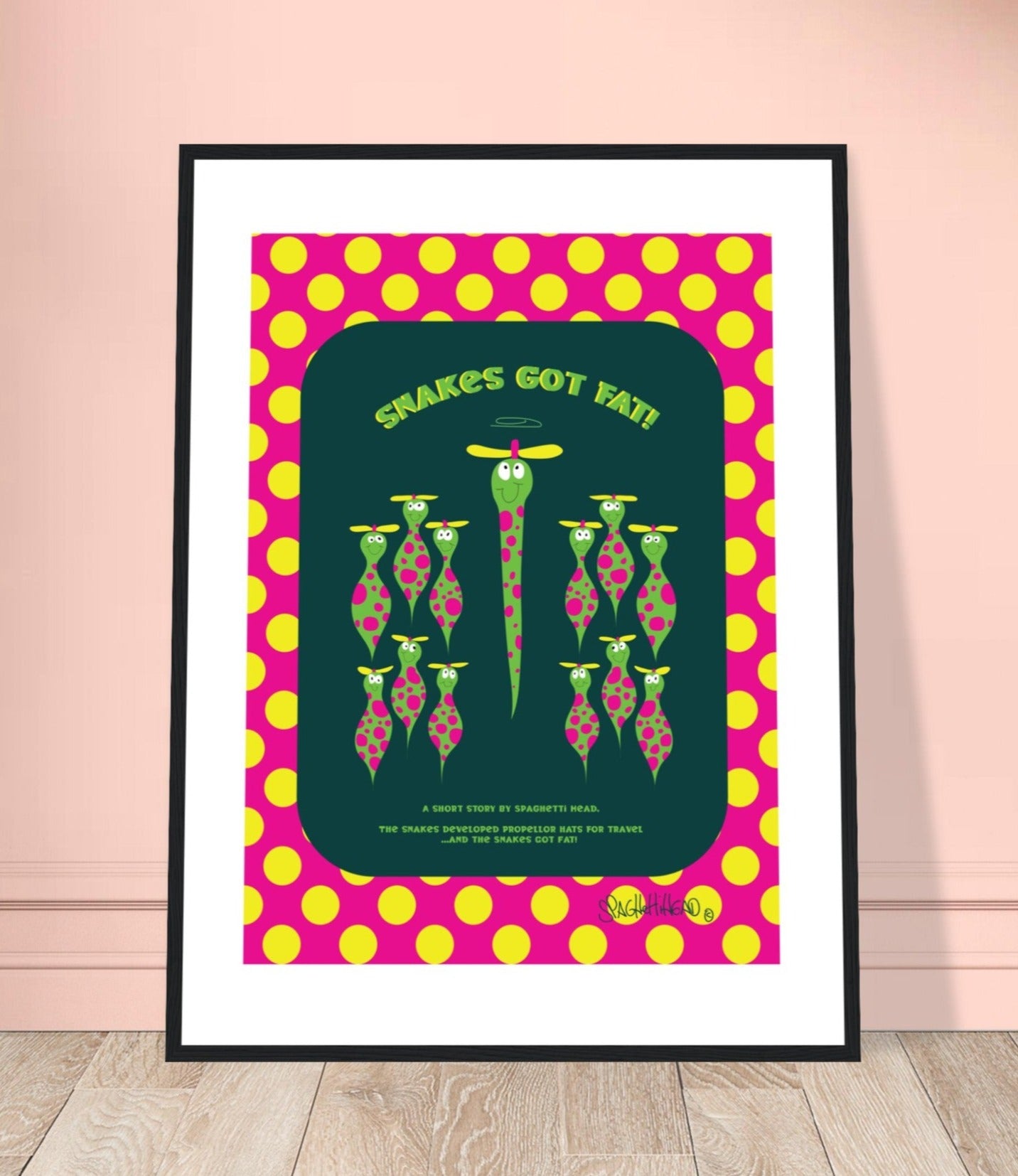 Snakes got Fat! - Premium Matte Paper Wooden Framed Poster