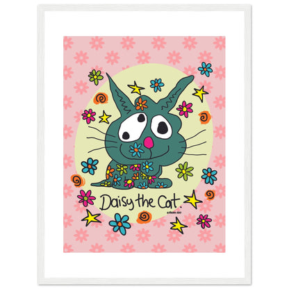 Daisy the Cat - Premium Matte Paper Wooden Framed Poster