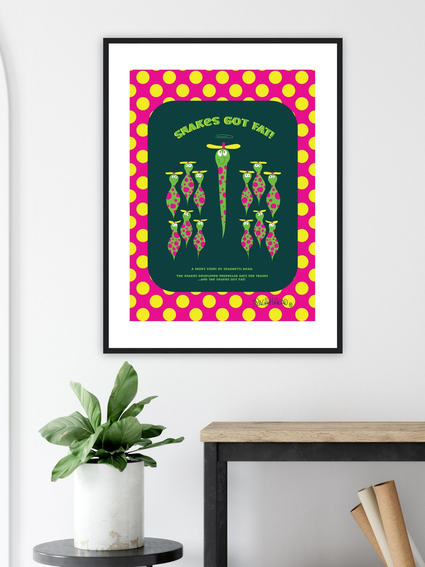 Snakes got Fat! - Premium Matte Paper Wooden Framed Poster