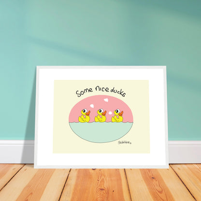 Some nice ducks - Premium Matte Paper Wooden Framed Poster