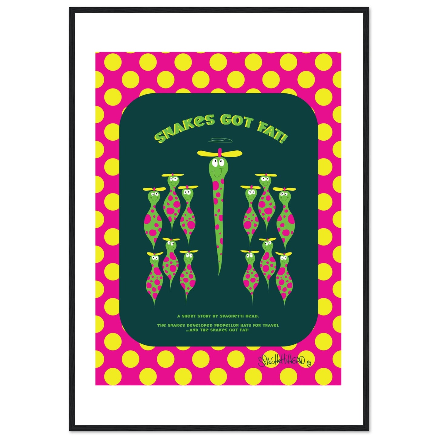 Snakes got Fat! - Premium Matte Paper Wooden Framed Poster