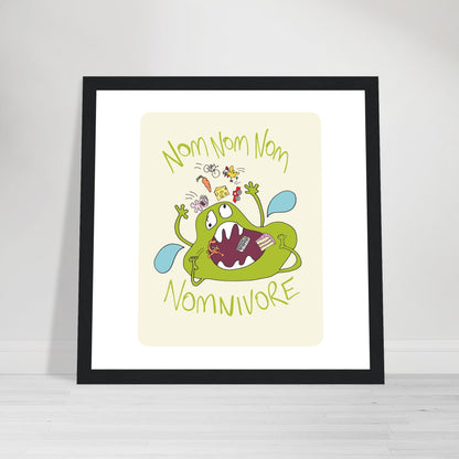 Nom Nom Nomivore - Premium Matte Paper Wooden Framed Poster