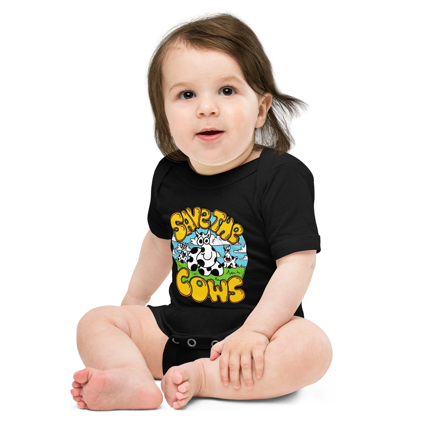 Save the Cows - Baby short sleeve one piece