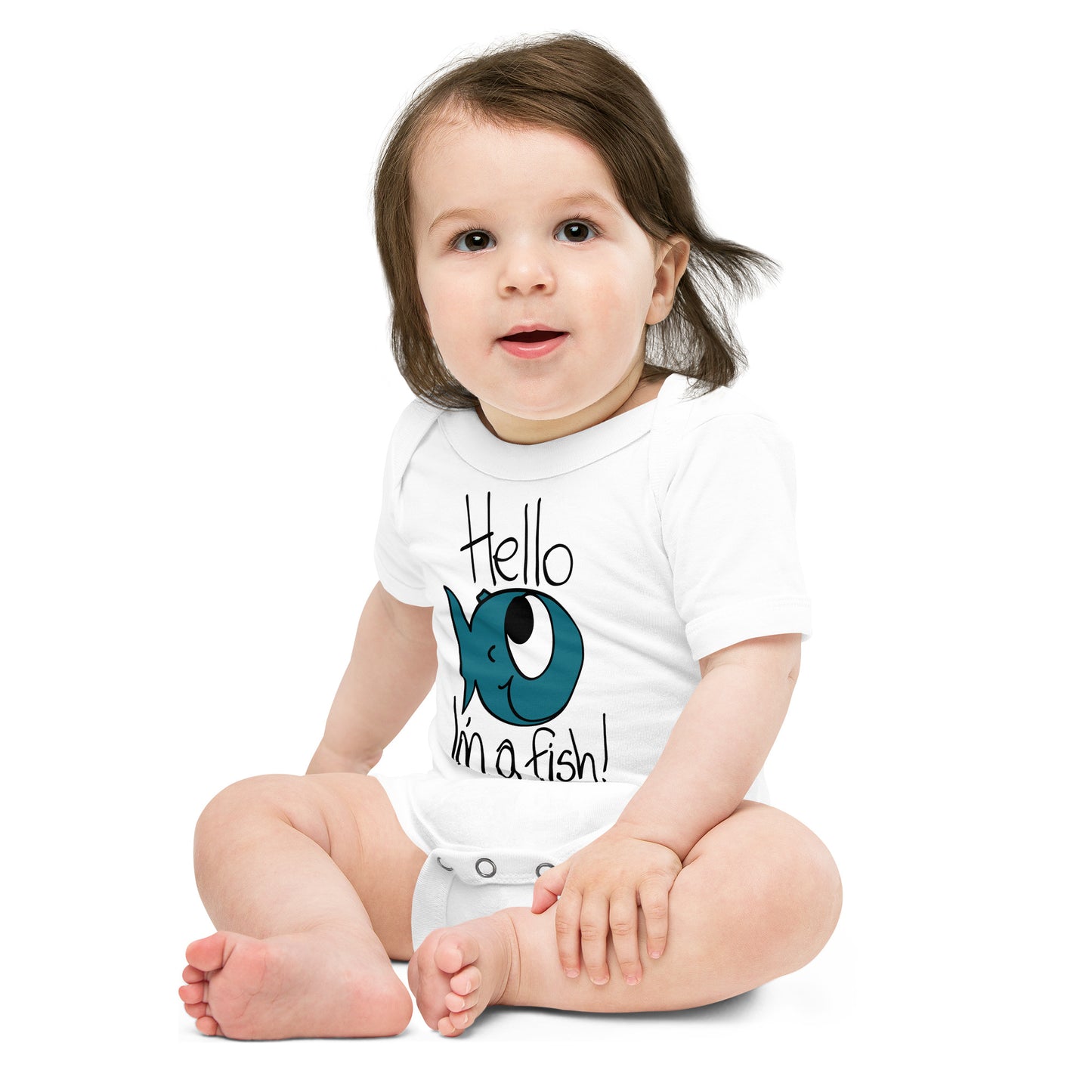 Hello, I'm a Fish! - Baby short sleeve one piece