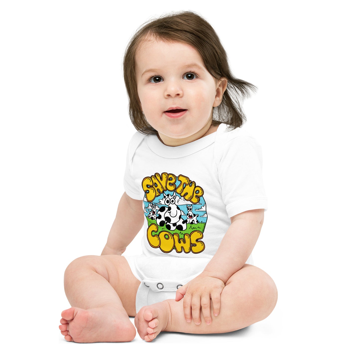 Save the Cows - Baby short sleeve one piece