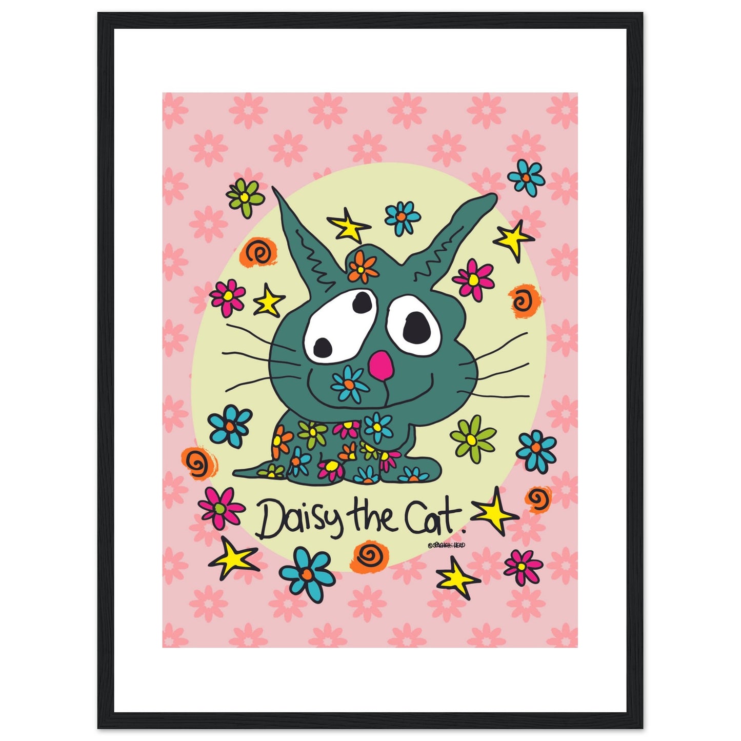 Daisy the Cat - Premium Matte Paper Wooden Framed Poster