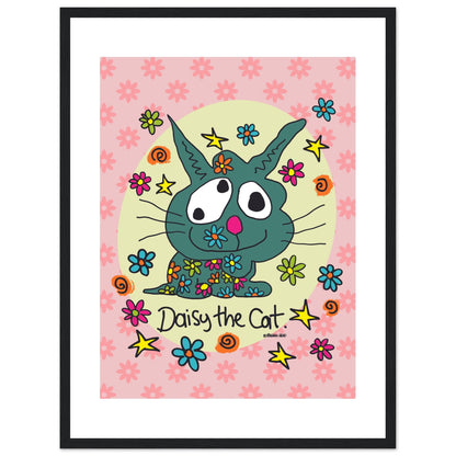 Daisy the Cat - Premium Matte Paper Wooden Framed Poster