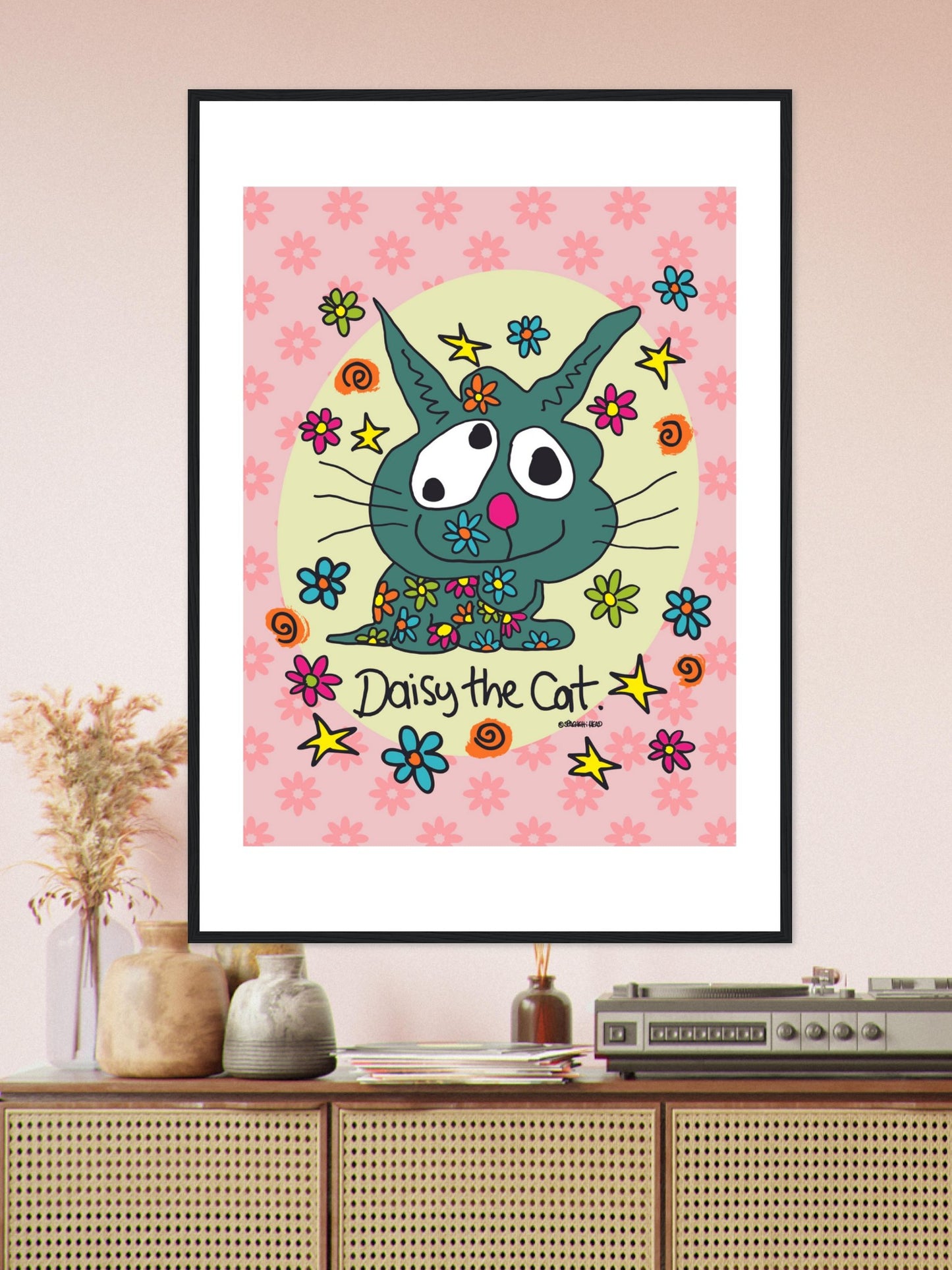 Daisy the Cat - Premium Matte Paper Wooden Framed Poster