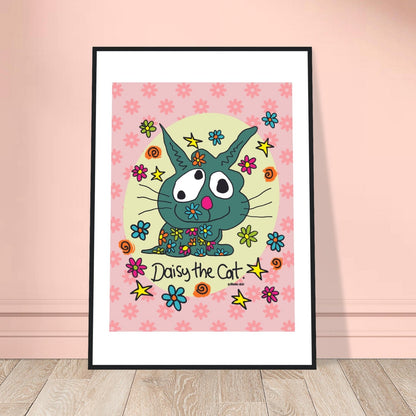 Daisy the Cat - Premium Matte Paper Wooden Framed Poster