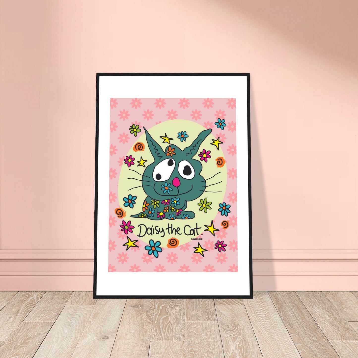 Daisy the Cat - Premium Matte Paper Wooden Framed Poster