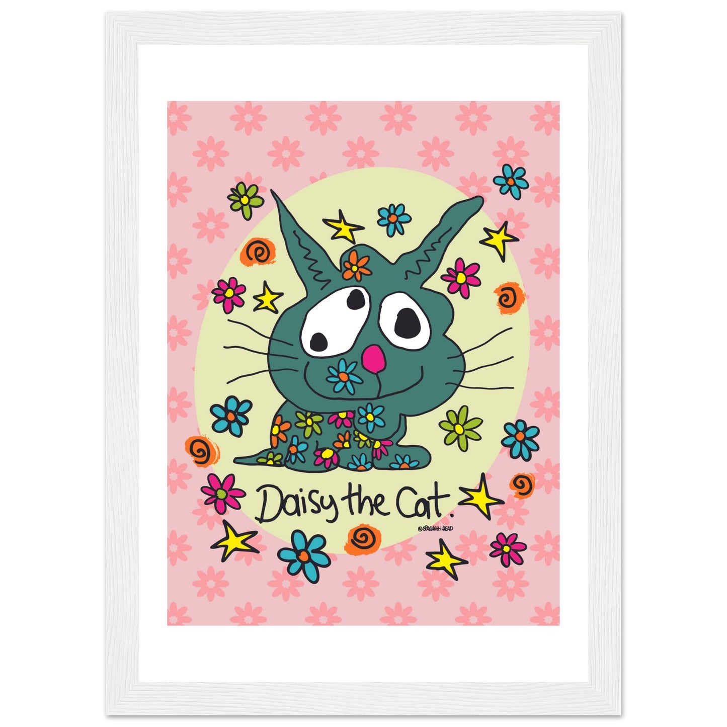 Daisy the Cat - Premium Matte Paper Wooden Framed Poster