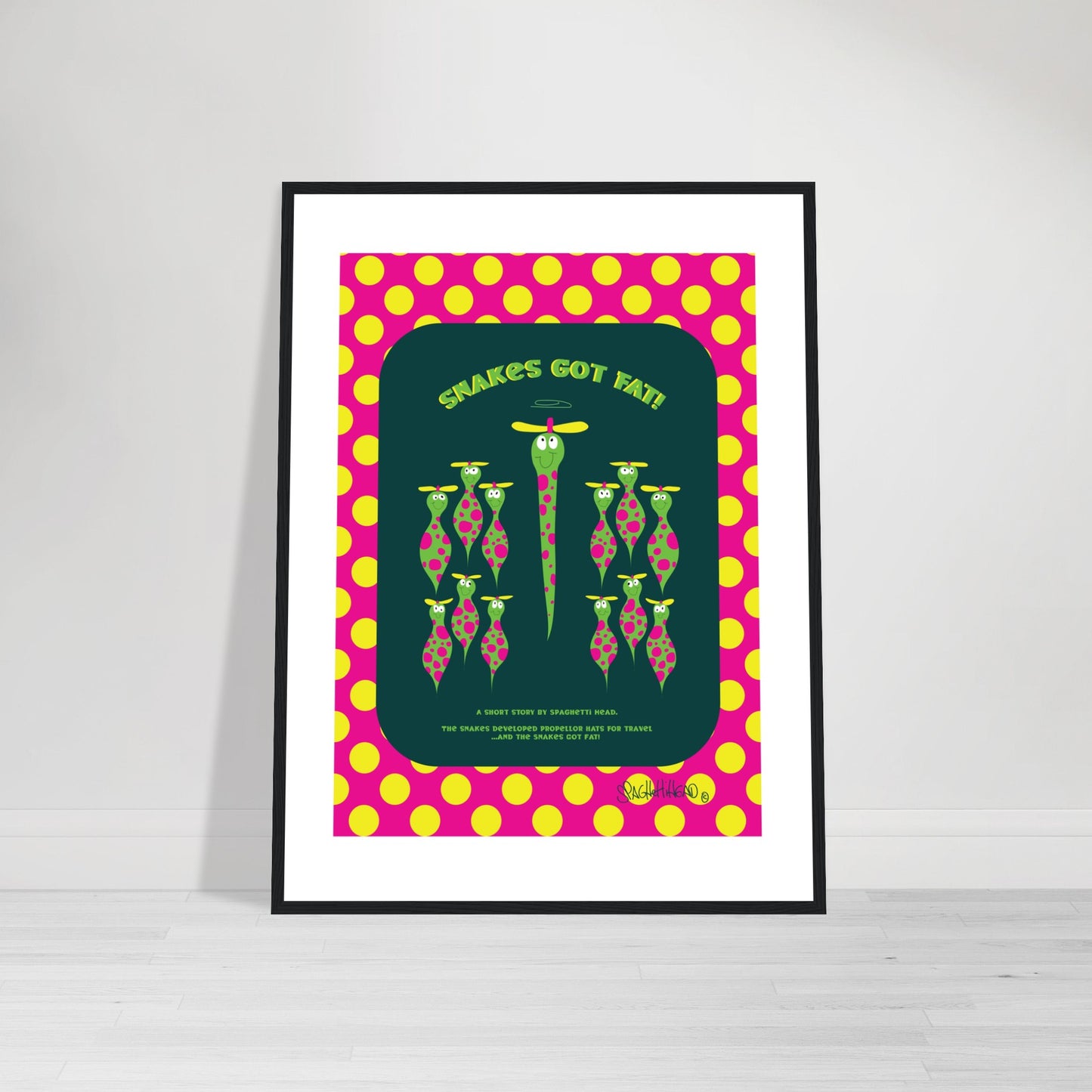 Snakes got Fat! - Premium Matte Paper Wooden Framed Poster