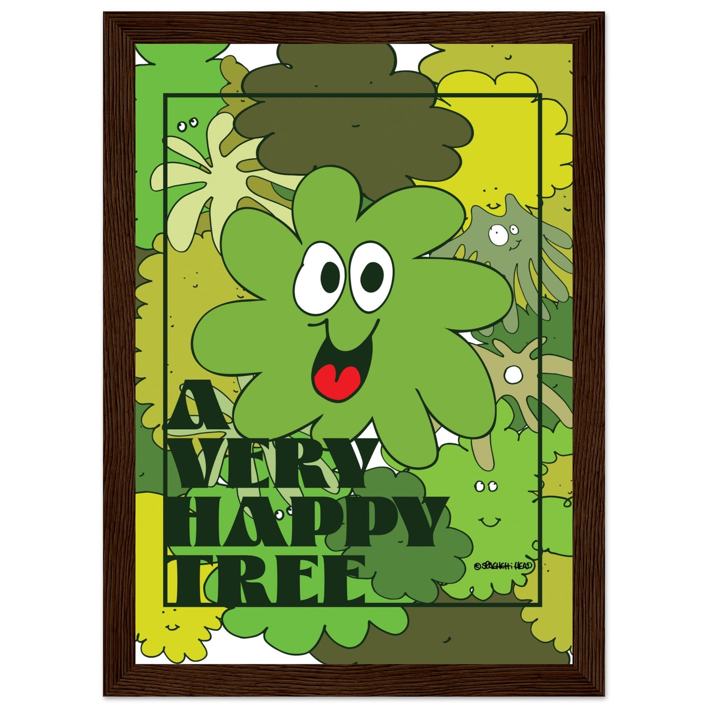 A very happy tree! - Premium Matte Paper Wooden Framed Poster