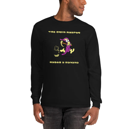 The Grim Reaper races a Banana - Men’s Long Sleeve Shirt