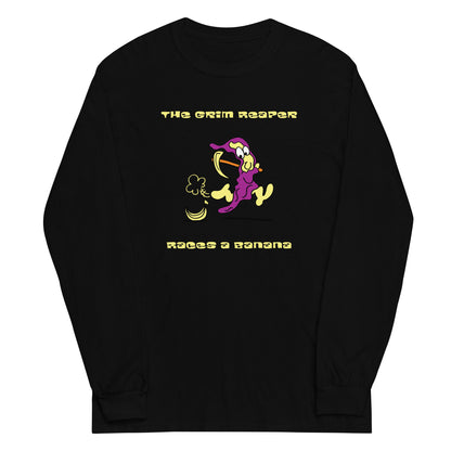 The Grim Reaper races a Banana - Men’s Long Sleeve Shirt