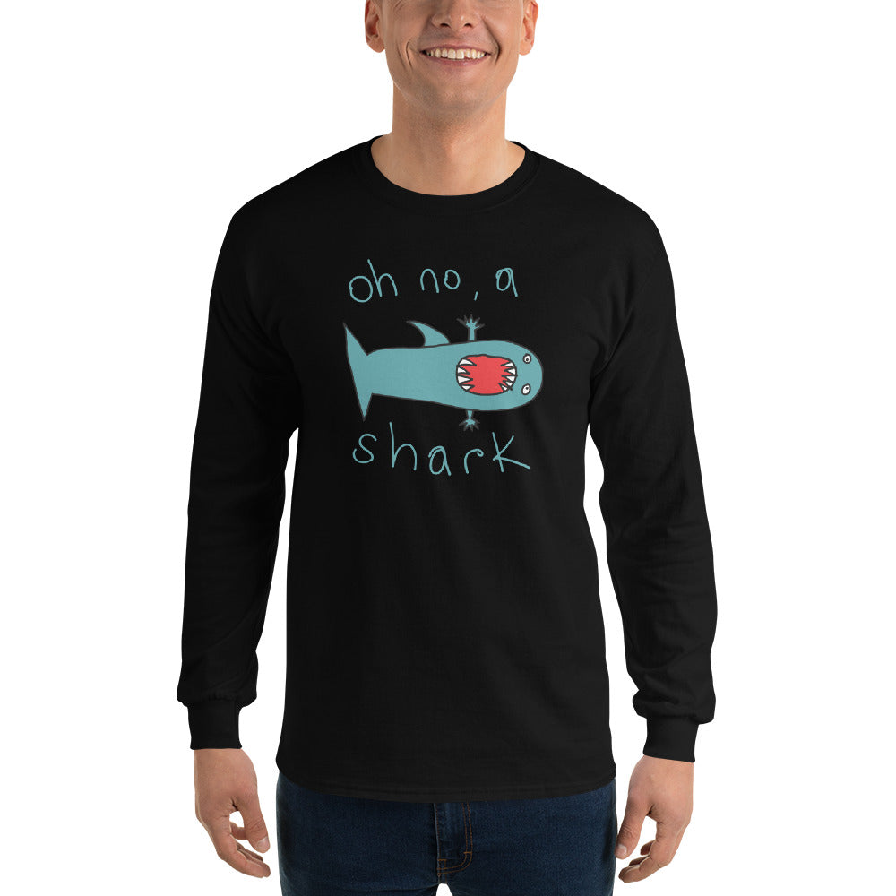 Oh no a shark - Men’s Long Sleeve Shirt