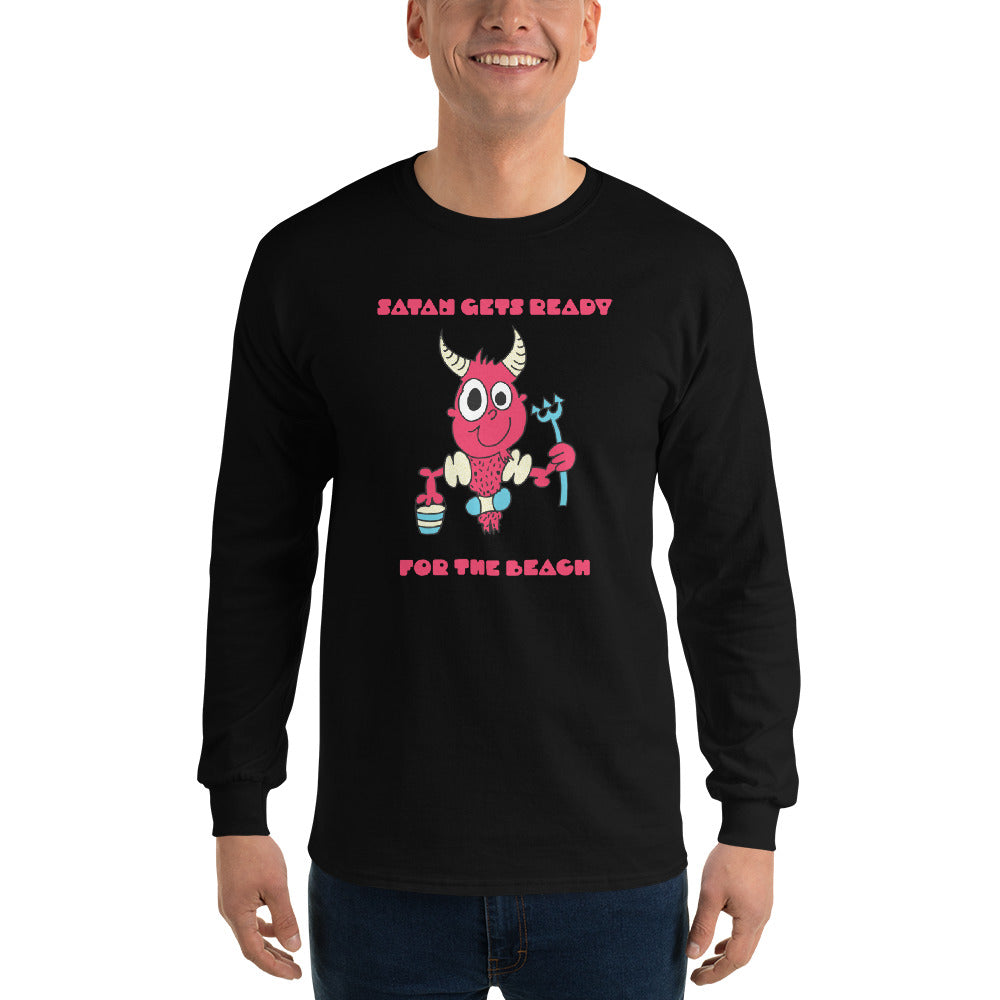 Satan gets ready for the beach - Men’s Long Sleeve Shirt