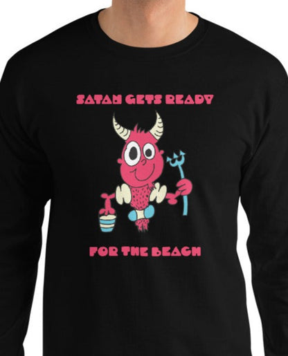 Satan gets ready for the beach - Men’s Long Sleeve Shirt