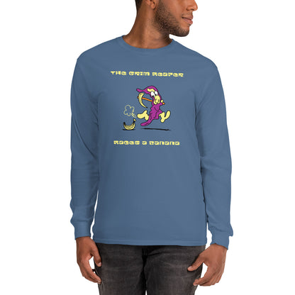 The Grim Reaper races a Banana - Men’s Long Sleeve Shirt