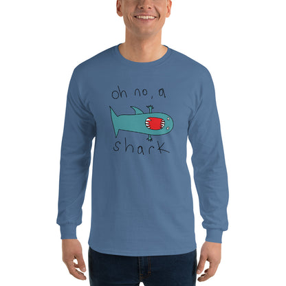 Oh no a shark - Men’s Long Sleeve Shirt