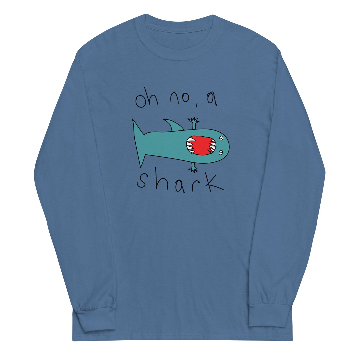 Oh no a shark - Men’s Long Sleeve Shirt