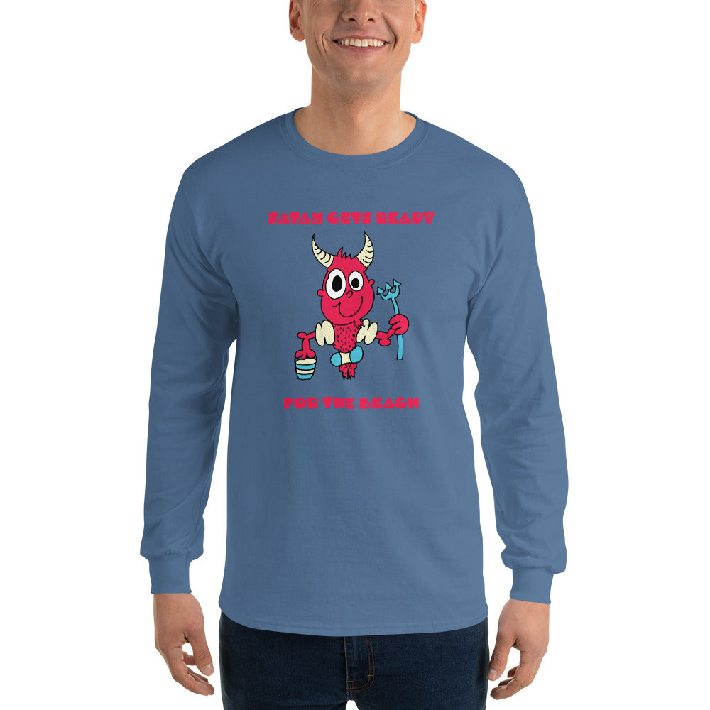 Satan gets ready for the beach - Men’s Long Sleeve Shirt