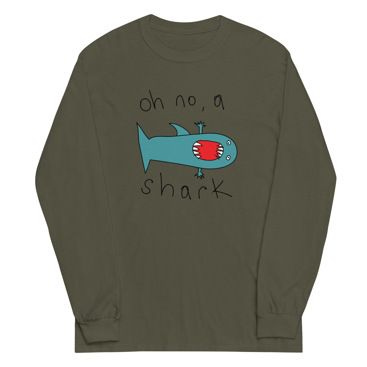 Oh no a shark - Men’s Long Sleeve Shirt