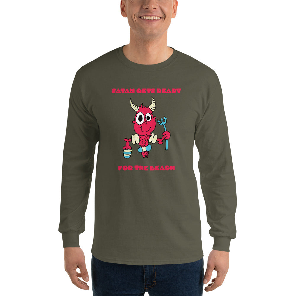 Satan gets ready for the beach - Men’s Long Sleeve Shirt