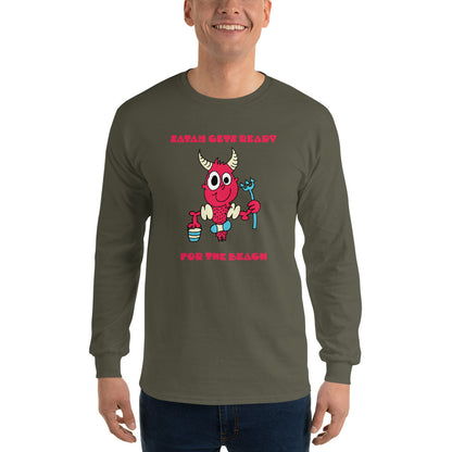 Satan gets ready for the beach - Men’s Long Sleeve Shirt