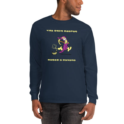 The Grim Reaper races a Banana - Men’s Long Sleeve Shirt