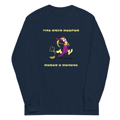 The Grim Reaper races a Banana - Men’s Long Sleeve Shirt